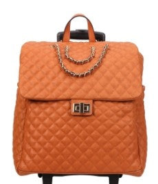 Fashion Quilted Luggage Bag - Rich Caramel