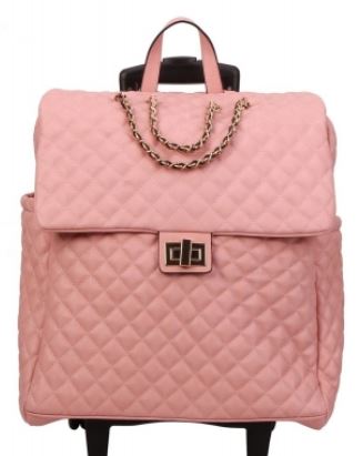 Fashion Quilted Luggage Bag - Dusty Rose