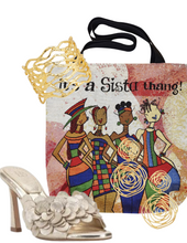 IT’S A SISTA’S THANG WOVEN TOTE BAG