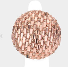 Baguette Cut Rhinestone Embellished Dome Ring - (3 Colors Available)