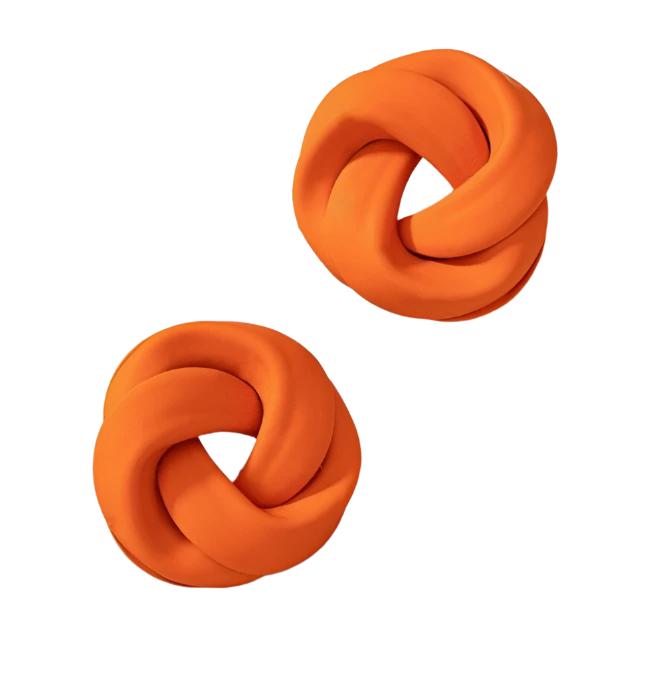 Beautiful Knot Earrings - Orange