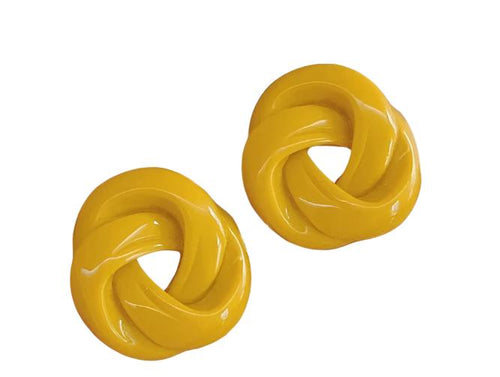 Beautiful Knot Earrings - Yellow