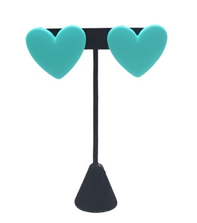 Heart Shaped Fashion Earrings - Seafoam