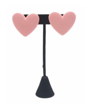 Heart Shaped Fashion Earrings - Pink