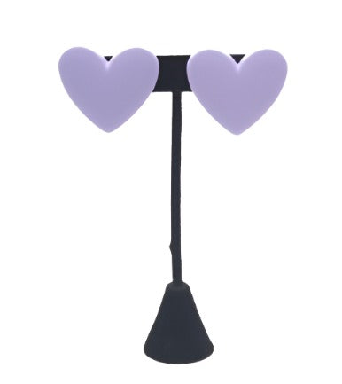 Heart Shaped Fashion Earrings - Violet