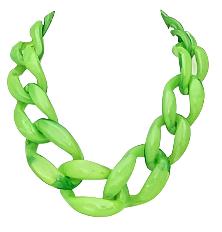 Link Statement Necklace - Brilliant Green