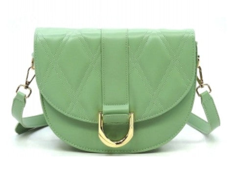 Quilted Flapover Crossbody - Seafoam