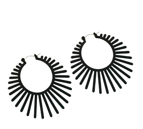 Redial Hoop Earrings - Black