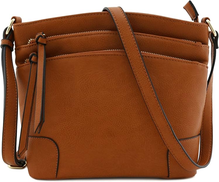 All-In-One Tassel Detailed Crossbody Bag/ Messenger Bag - Deep Tan