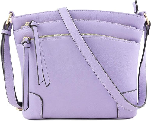 All-In-One Tassel Detailed Crossbody Bag/ Messenger Bag - Lavender