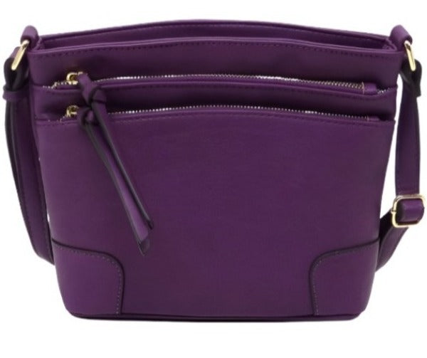 All-In-One Tassel Detailed Crossbody Bag/ Messenger Bag - Purple