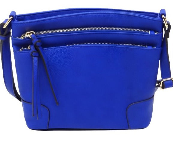 All-In-One Tassel Detailed Crossbody Bag/ Messenger Bag - Royal Blue