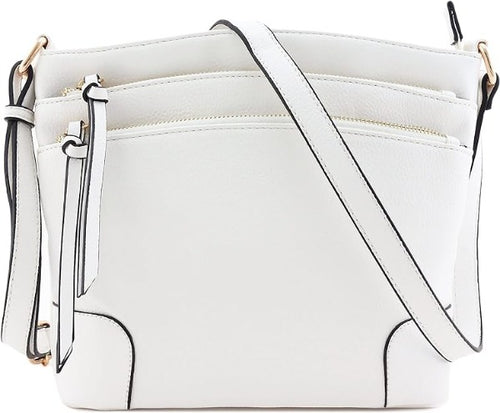 All-In-One Tassel Detailed Crossbody Bag/ Messenger Bag - White