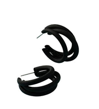 Triple Play Hoop Earrings - Black