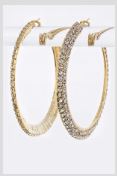 2 Row Rhinestone hoop earrings (2 colors)