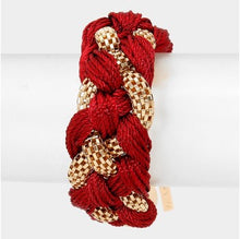 Braided Thread & Metal Mesh Bracelet - (3 Colors Available)