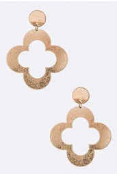 Drop Clover Earrings - Gold