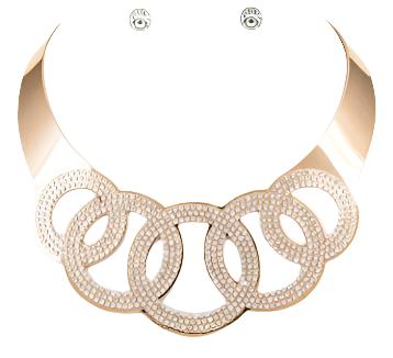 Crystal Statement Collar Necklace Set