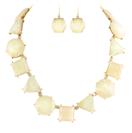 Geo Opal Necklace Set