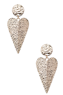 Hammered Heart Drop Earrings