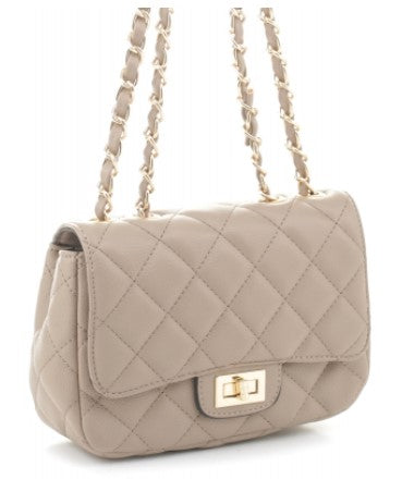 Quilted Classic Shoulder Bag - Taupe