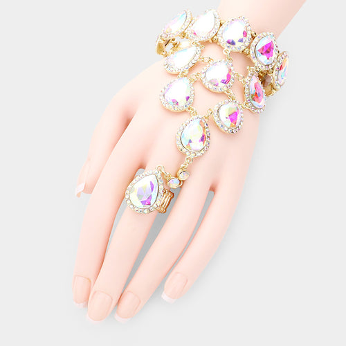 Rhinestone Pave Hand Chain - Multi