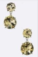 Round Crystal Dangle Earrings - (2 Colors Available)